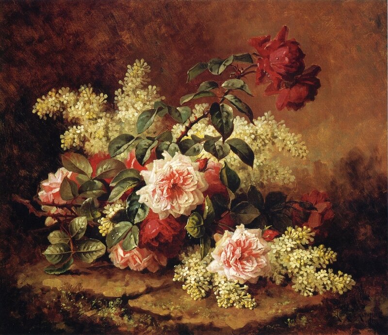 Roses and Lilacs Bouquet — Red