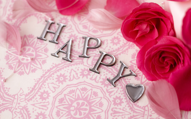 Roses and Metal Letters — Pink