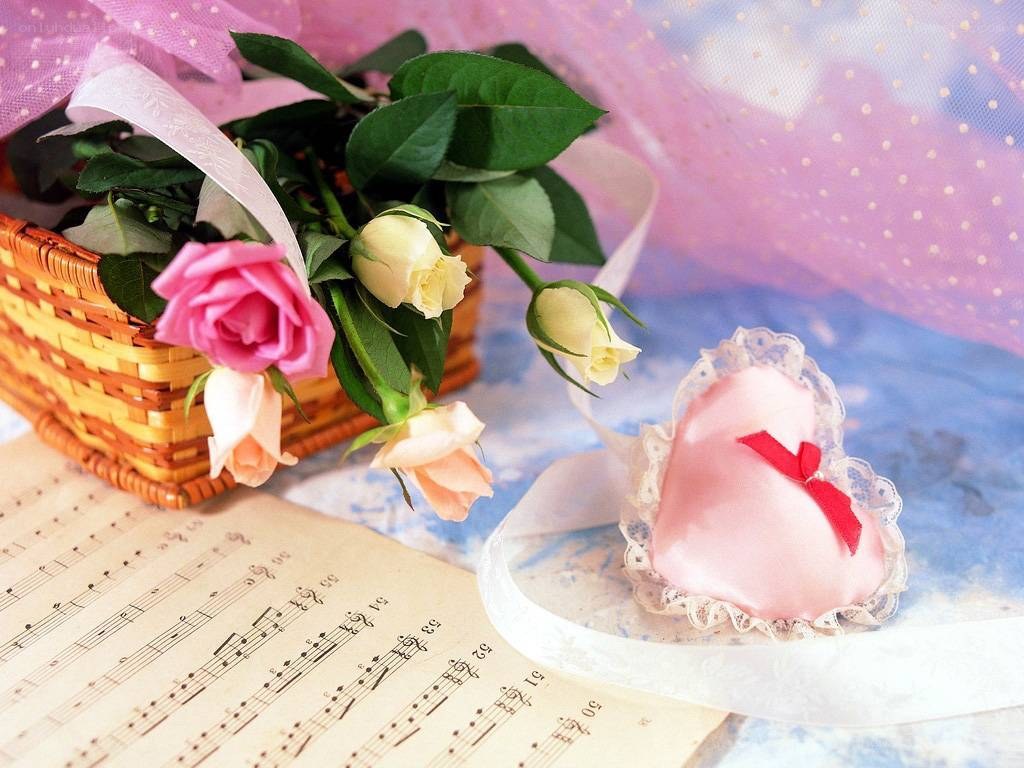 roses and music sheet