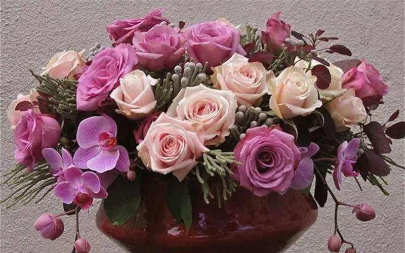 Roses and Orchids Bouquet — Pink, Calm