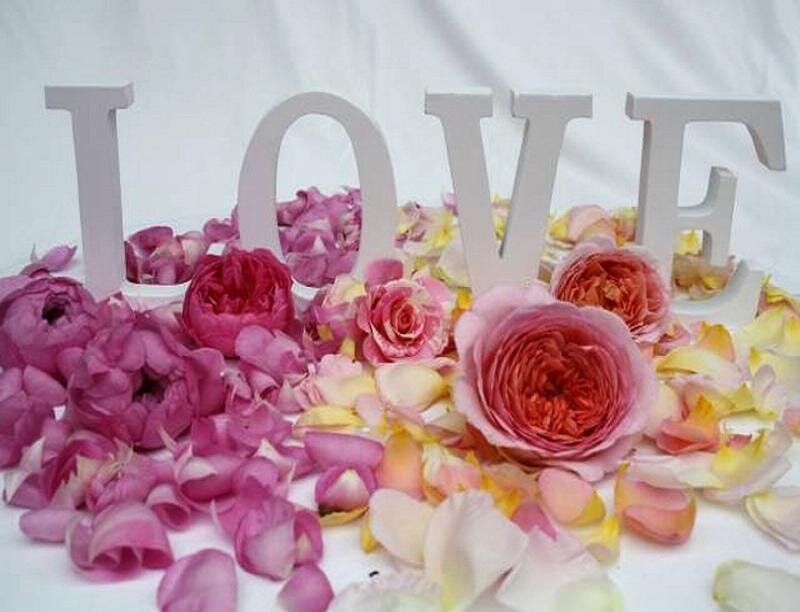 Roses and Petals with Letters