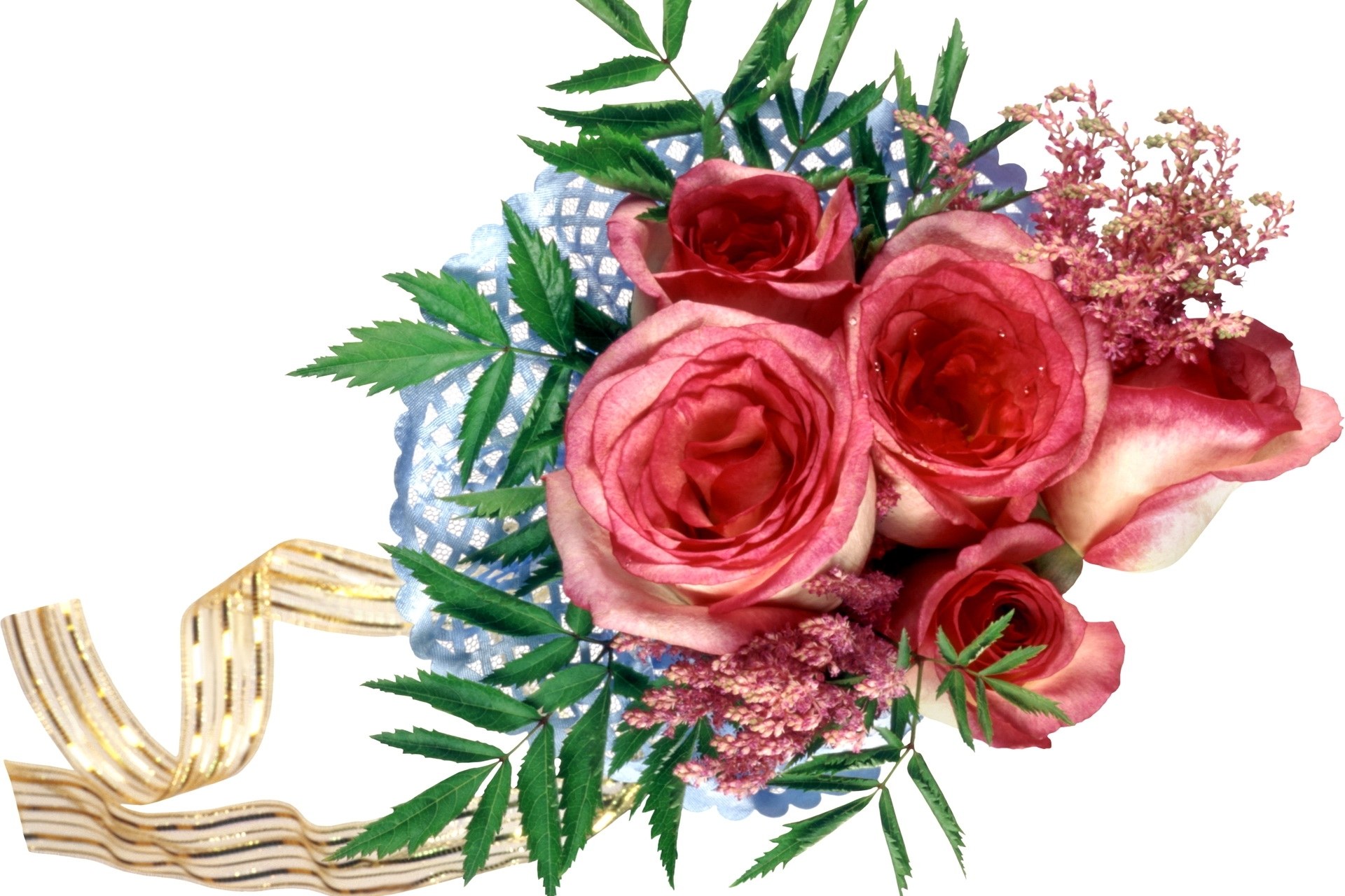 roses and ribbon bouquet
