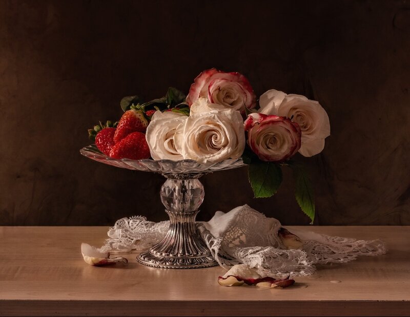 Roses and Strawberries — Brown