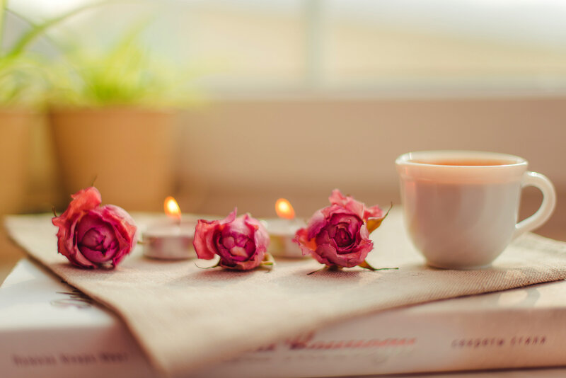 Roses and Tea on Book