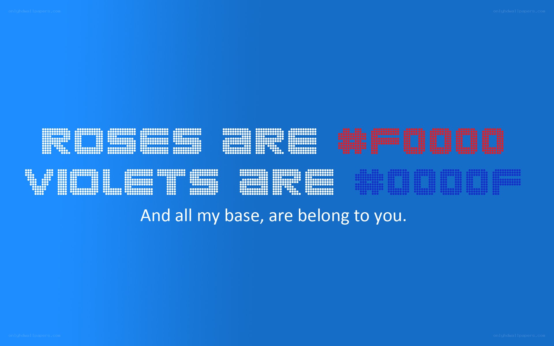 Roses and violets color text