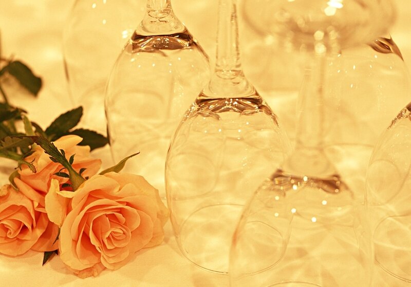 Roses and Wine Glasses — Pink