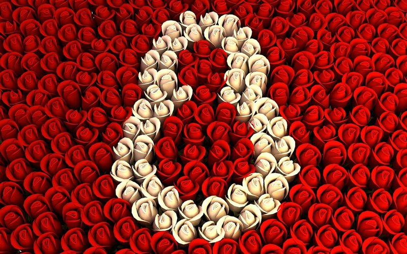 roses forming a number