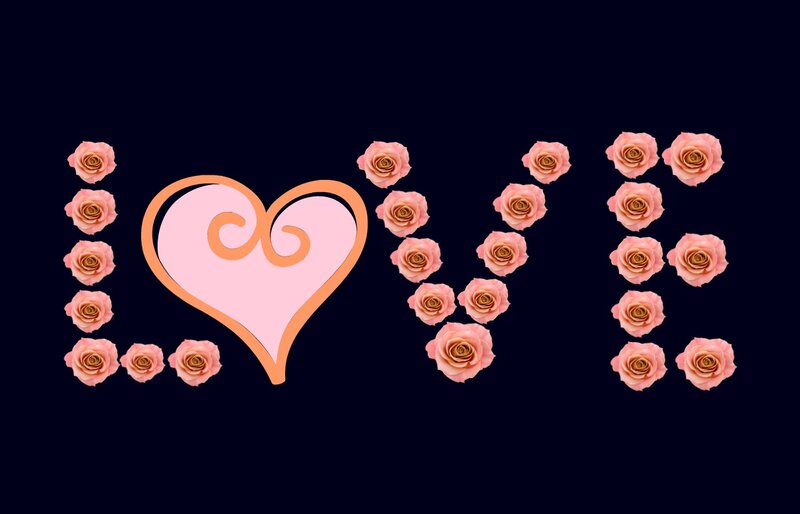Roses Forming Love Text