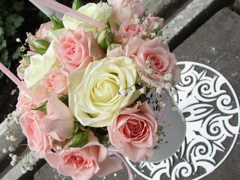 Roses in a Basket — Pink, Calm, Afternoon