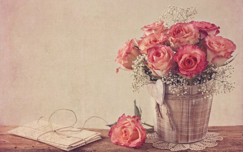 Roses in a Bucket — Pink, Nostalgic