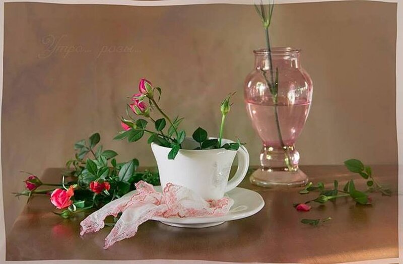 Roses in a Cup — Brown