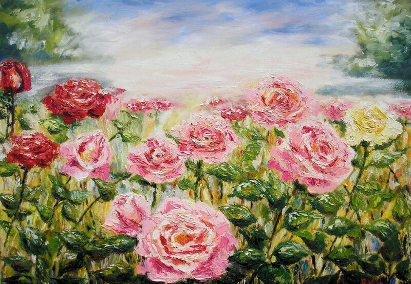 Roses in a Field