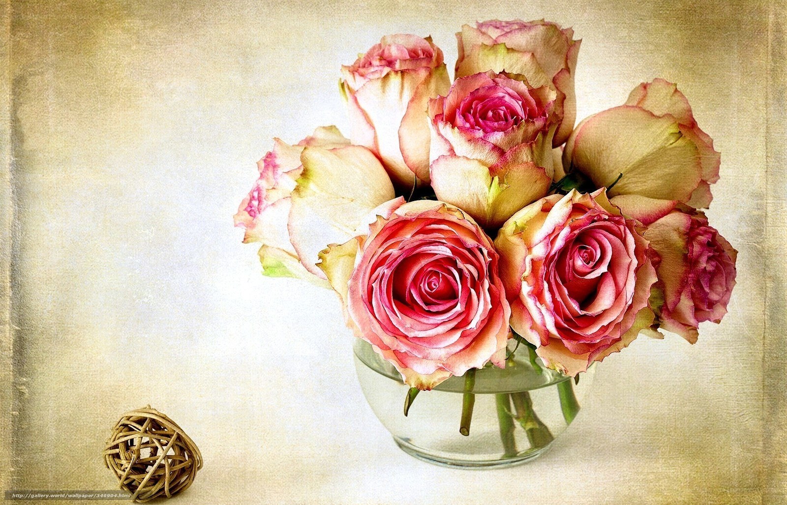Roses in a glass vase