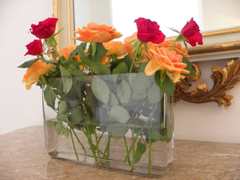 Roses in a Glass Vase — Red, Calm
