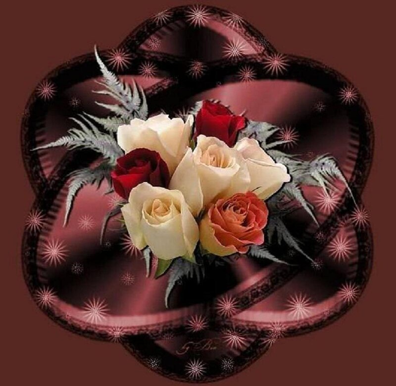 roses in a heart frame