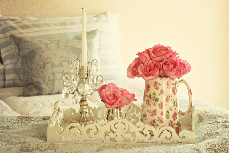 Roses in a Pitcher — Pink, Serene, Morning