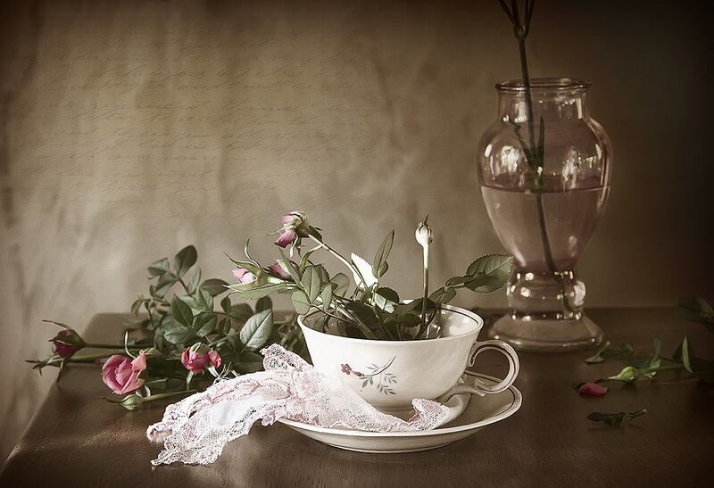 Roses in a Teacup — Brown