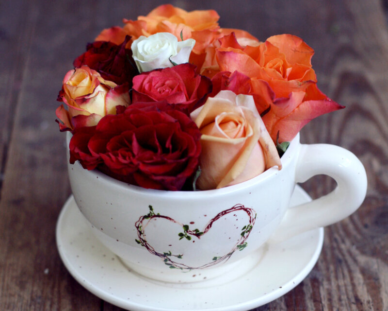 Roses in a Teacup — White, Calm