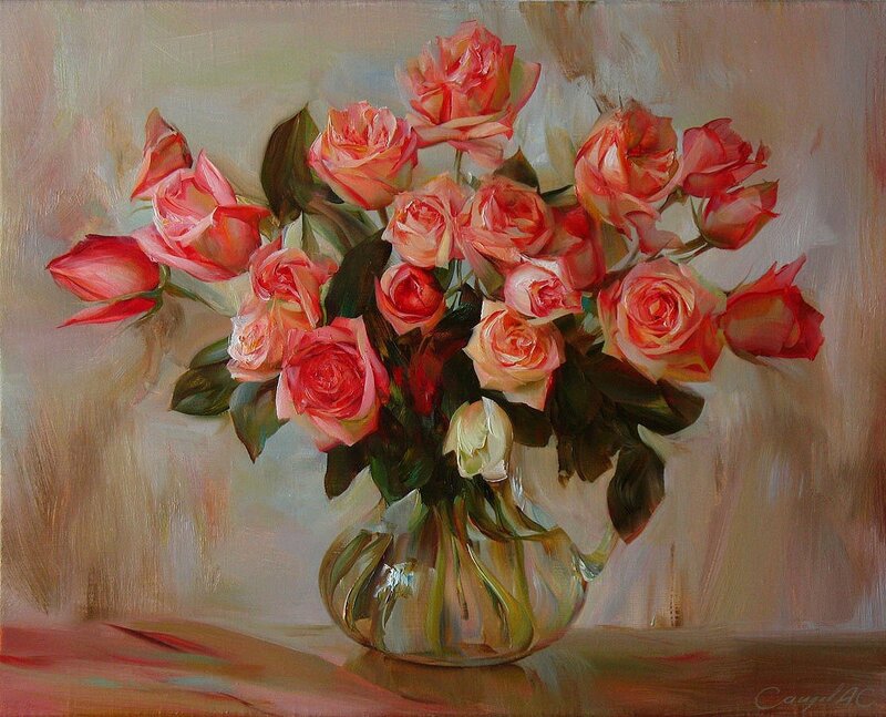 Roses in a Vase