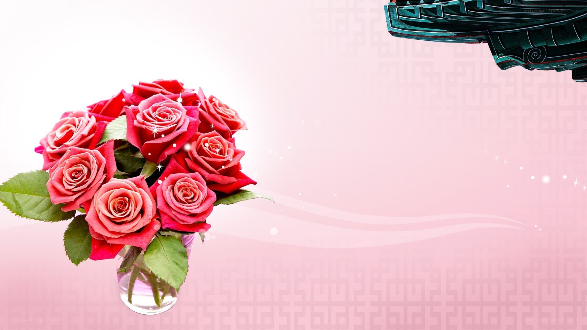 roses in a vase