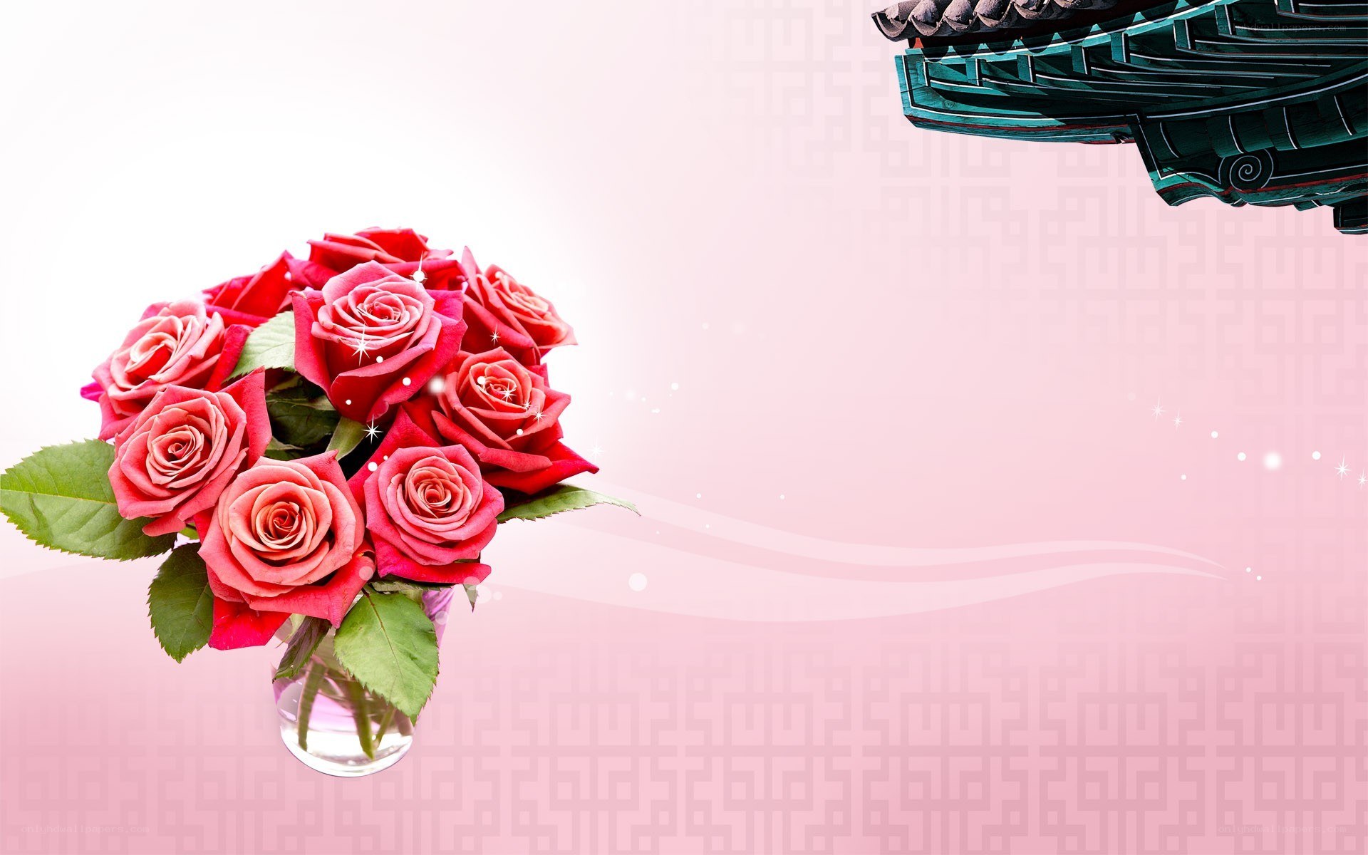 roses in a vase