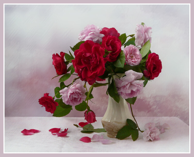 roses in a vase