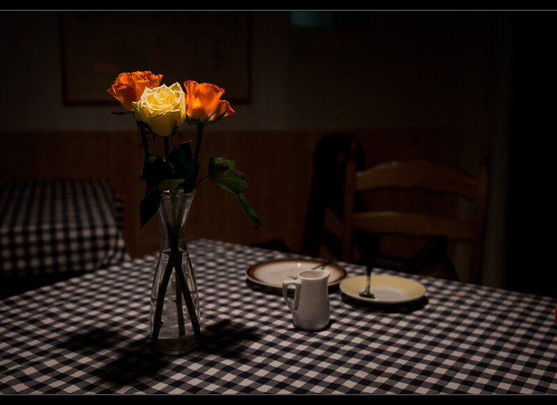 Roses in a Vase — Black, Dramatic, Night