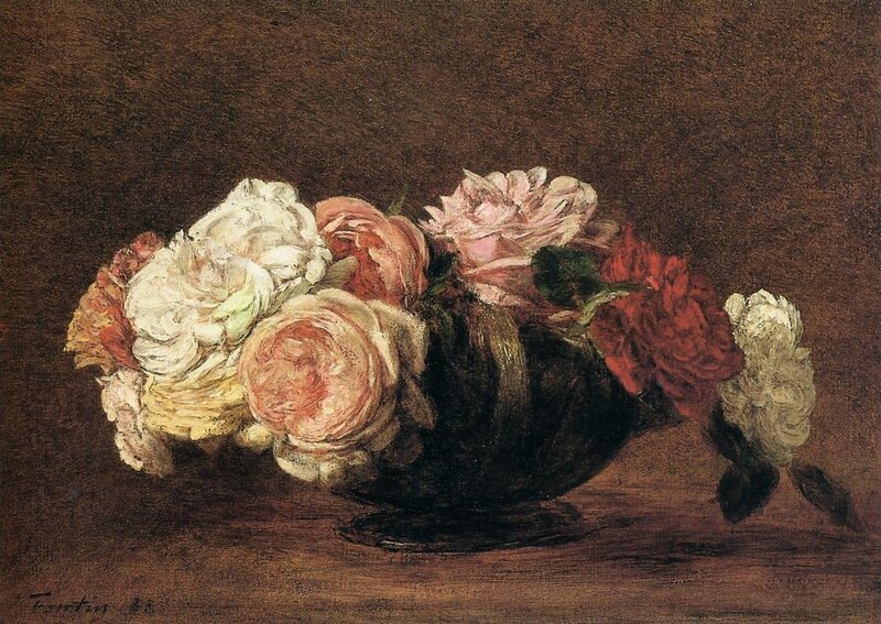 Roses in a Vase — Brown, Calm