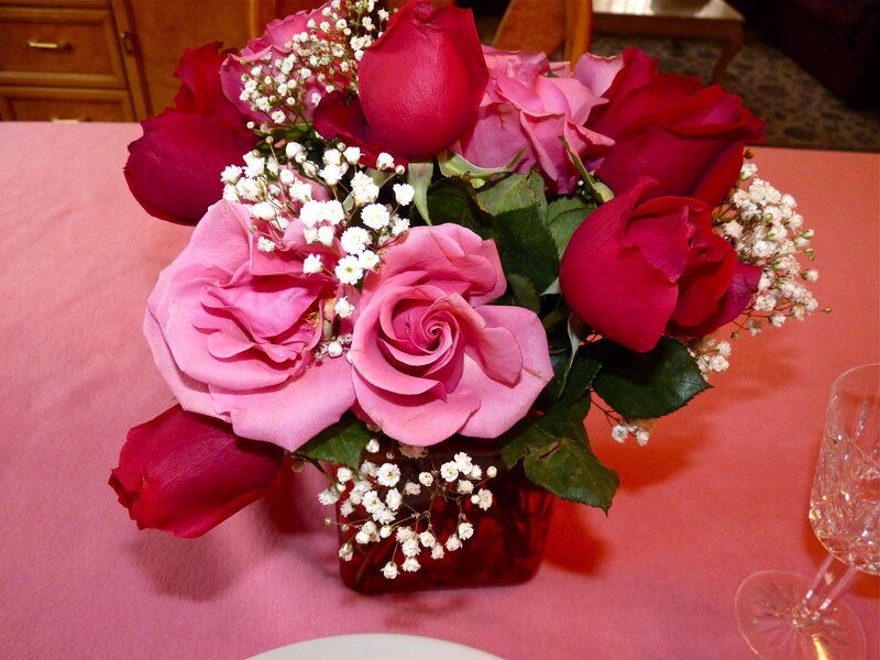 Roses in a Vase — Pink, Calm, Photograph, Table, Glass