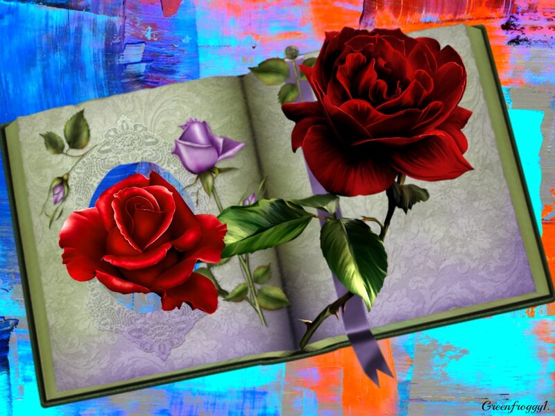 Roses in an Open Book