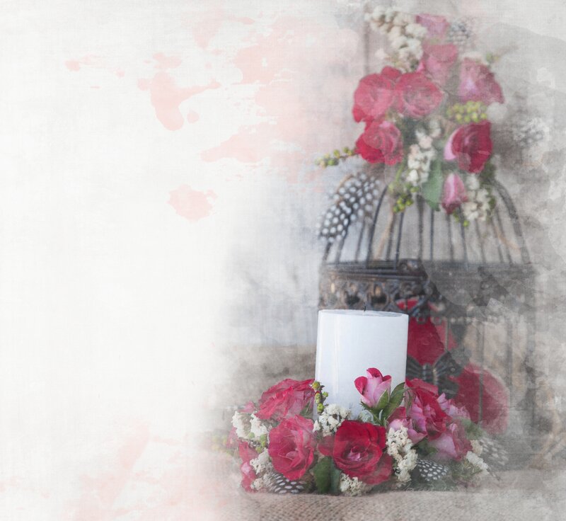 Roses in Birdcage — Red