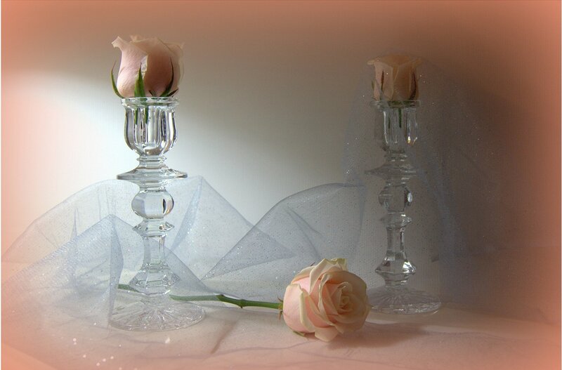 Roses in Candle Holders