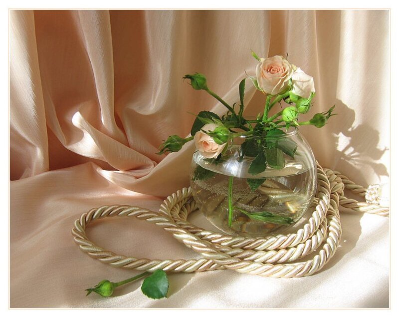 Roses in Glass Bowl