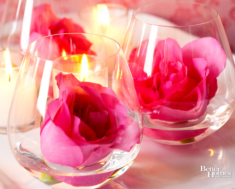Roses in Glass Bowls
