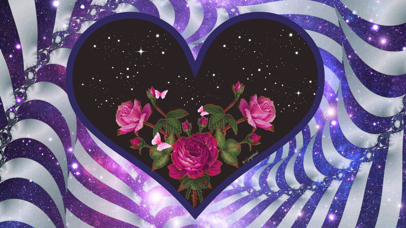 Roses in Heart Shape — Purple, Dreamy