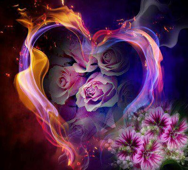Roses in Heart Shape — Purple