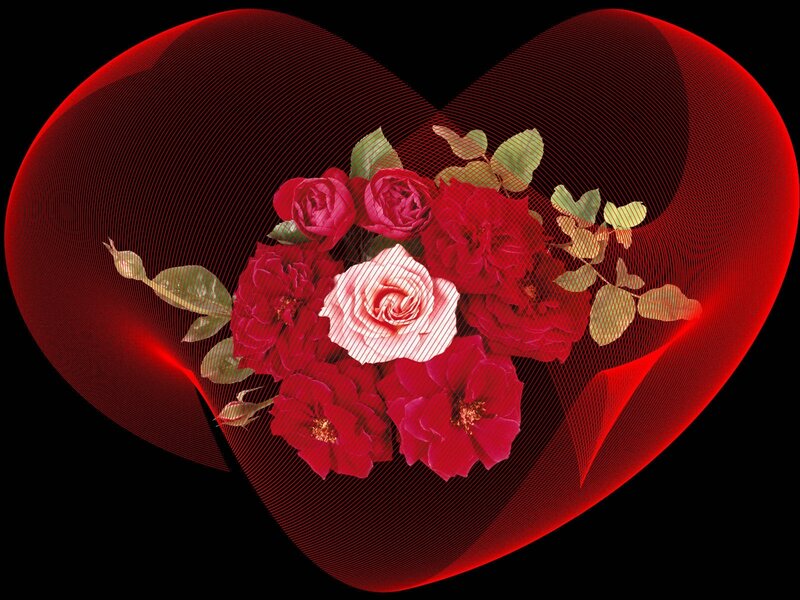 Roses in Heart Shape — Red