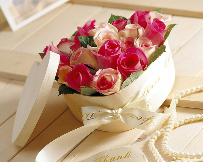 Roses in Heart-shaped Box