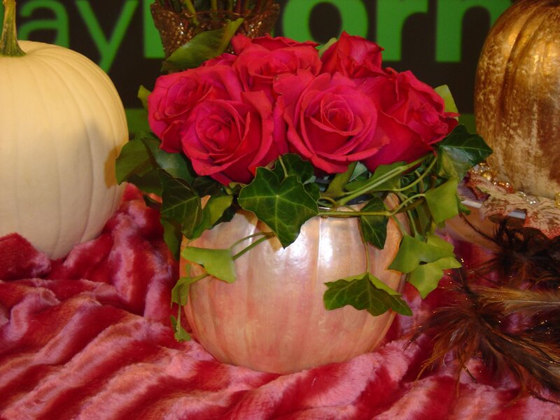 Roses in Pumpkin Vase