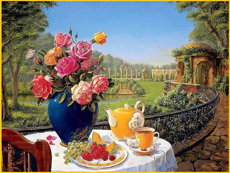 Roses on a Balcony
