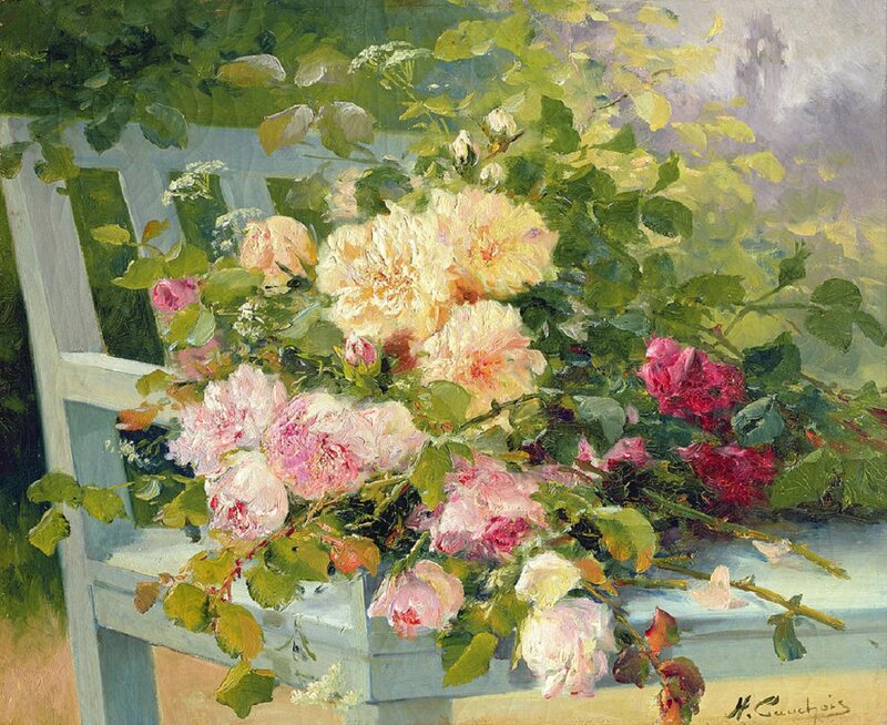 Roses on a Bench — Green