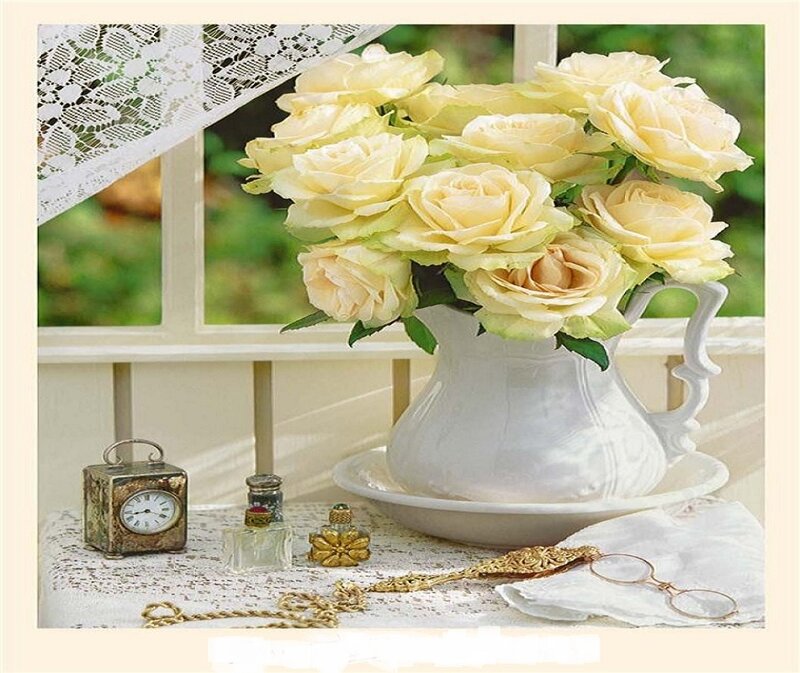 Roses on a lace table