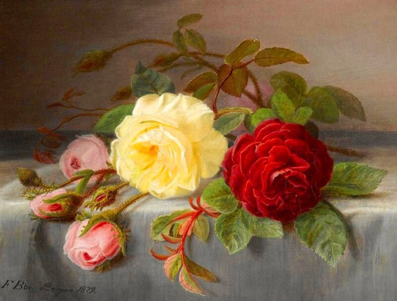 Roses on a Table — Red