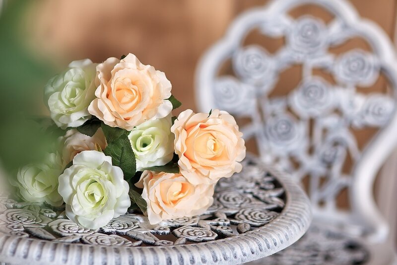 Roses on a Table — White