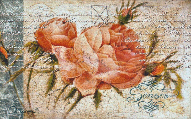 Roses on Aged Paper