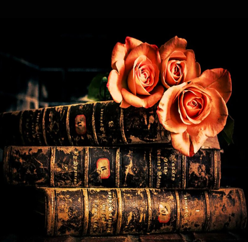 Roses on Old Books