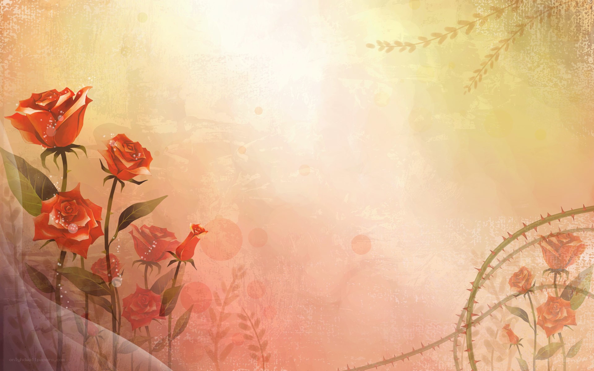 roses on vintage background