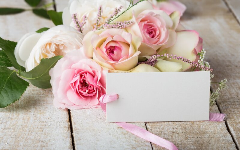 Roses with Blank Card