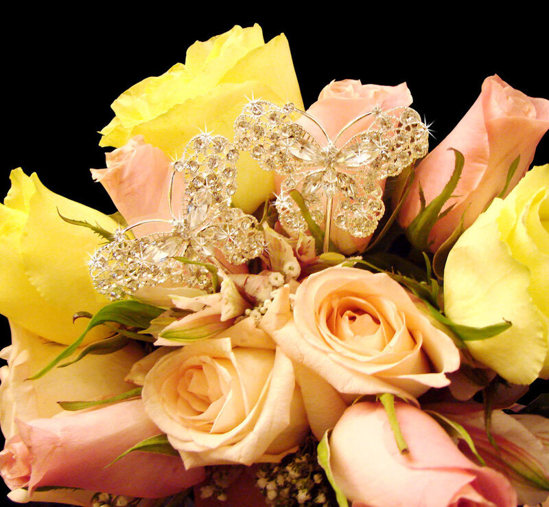 Roses with Butterfly Ornaments