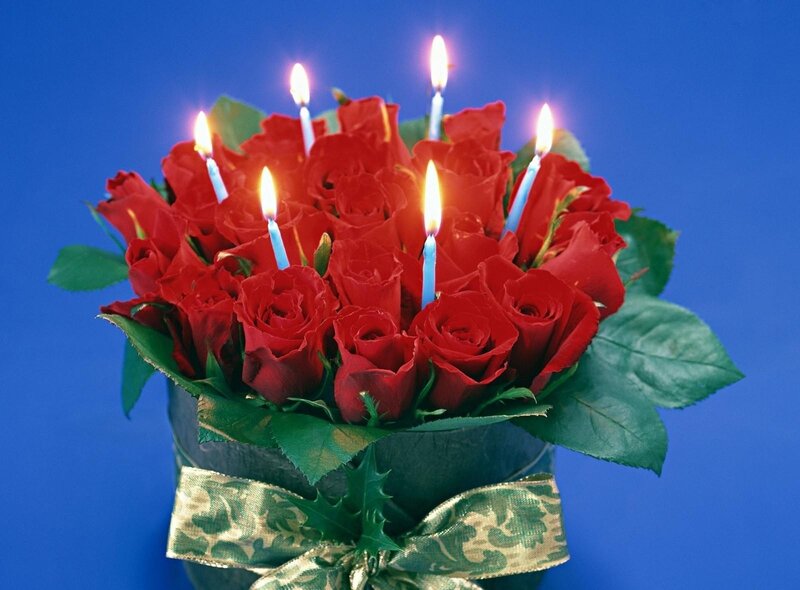 roses with candles